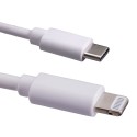 USB 3.1c Male - Lightning MFI Cable White